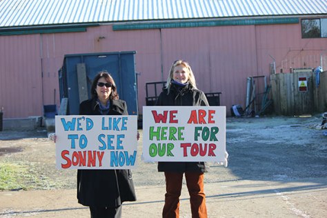 Robin and I protesting the abuse of dogs at the Olympic Animal Sanctuary last November